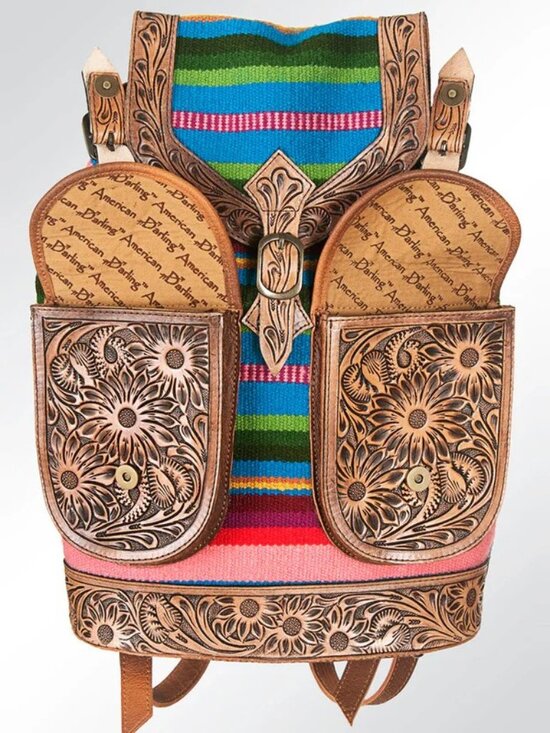 American Darling Serape Heritage Tooled Saddle Blanket Backpack main image 3